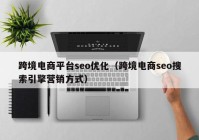 跨境電商平臺seo優(yōu)化（跨境電商seo搜索引擎營銷方式）