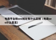 電商平臺(tái)和seo優(yōu)化有什么區(qū)別（電商seo什么意思）