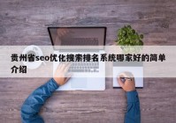 貴州省seo優(yōu)化搜索排名系統(tǒng)哪家好的簡(jiǎn)單介紹