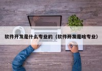 軟件開發(fā)是什么專業(yè)的（軟件開發(fā)是啥專業(yè)）