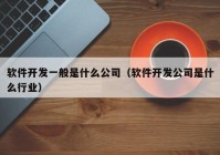 軟件開發(fā)一般是什么公司（軟件開發(fā)公司是什么行業(yè)）