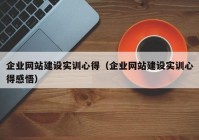 企業(yè)網(wǎng)站建設實訓心得（企業(yè)網(wǎng)站建設實訓心得感悟）