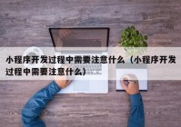 小程序開發(fā)過程中需要注意什么（小程序開發(fā)過程中需要注意什么）