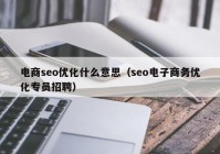 電商seo優(yōu)化什么意思（seo電子商務(wù)優(yōu)化專員招聘）