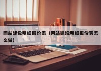 網(wǎng)站建設(shè)明細報價表（網(wǎng)站建設(shè)明細報價表怎么做）