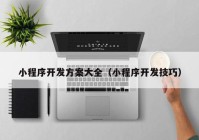 小程序開發(fā)方案大全（小程序開發(fā)技巧）