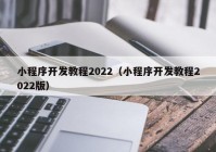 小程序開發(fā)教程2022（小程序開發(fā)教程2022版）