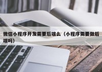 微信小程序開發(fā)需要后端么（小程序需要做后端嗎）