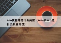 seo優(yōu)化師是什么崗位（sem和seo是什么職業(yè)崗位）