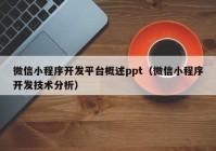 微信小程序開發(fā)平臺概述ppt（微信小程序開發(fā)技術分析）