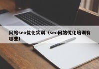 網(wǎng)站seo優(yōu)化實訓（seo網(wǎng)站優(yōu)化培訓有哪些）