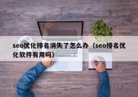 seo優(yōu)化排名消失了怎么辦（seo排名優(yōu)化軟件有用嗎）